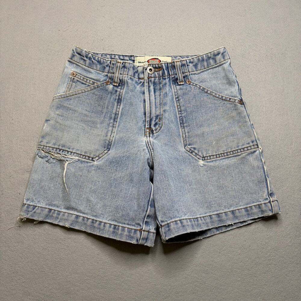 Vintage CHAZZZ Denim Carpenter Shorts Women’s Size 3 Distressed Y2K Sz 27